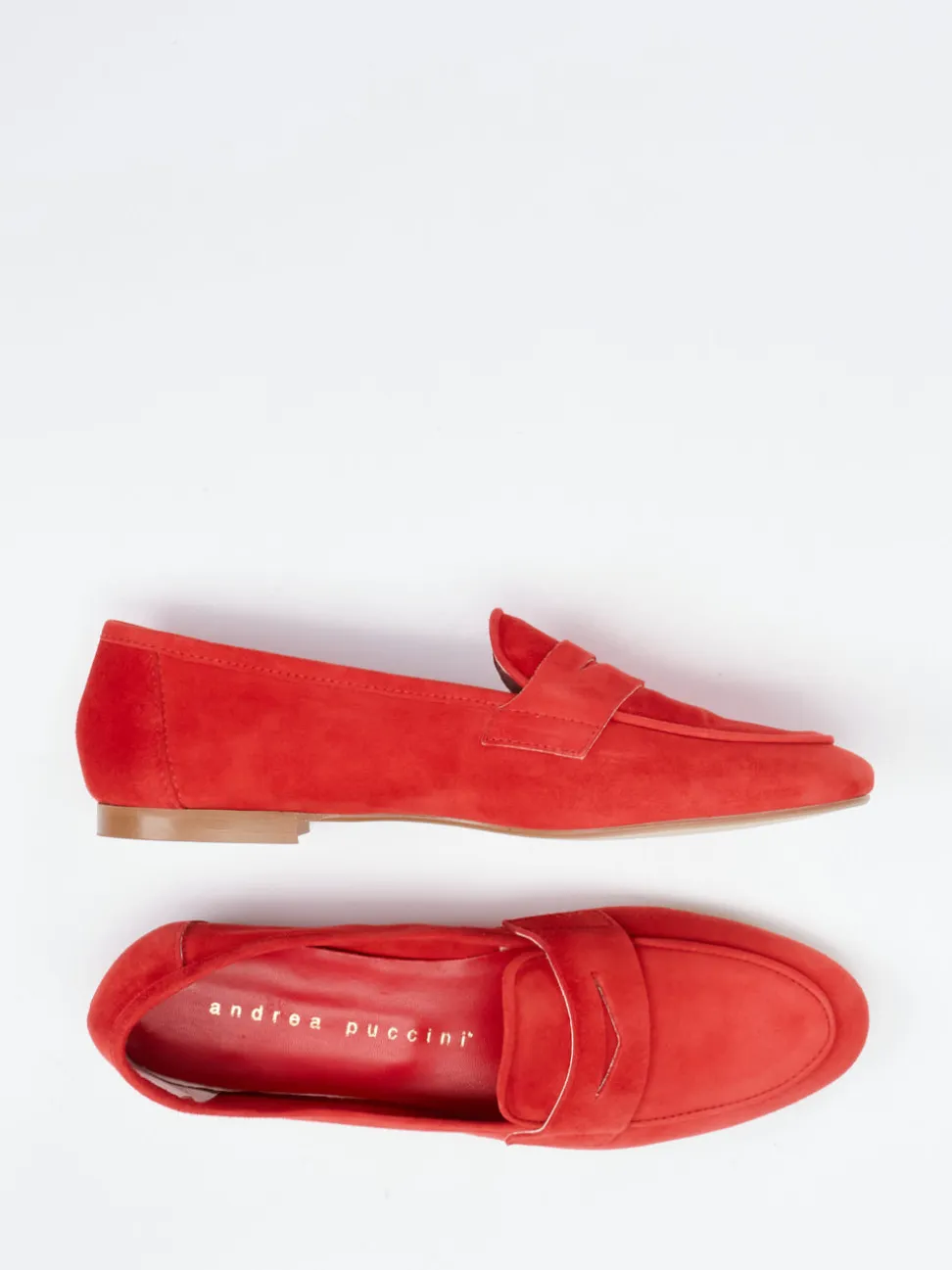 Andrea Puccini – Loafer aus Veloursleder in Rot