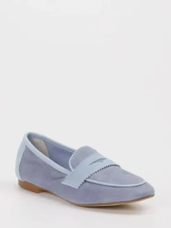 Andrea Puccini – Loafer aus Veloursleder Pastellblau