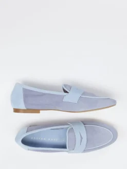 Andrea Puccini – Loafer aus Veloursleder Pastellblau