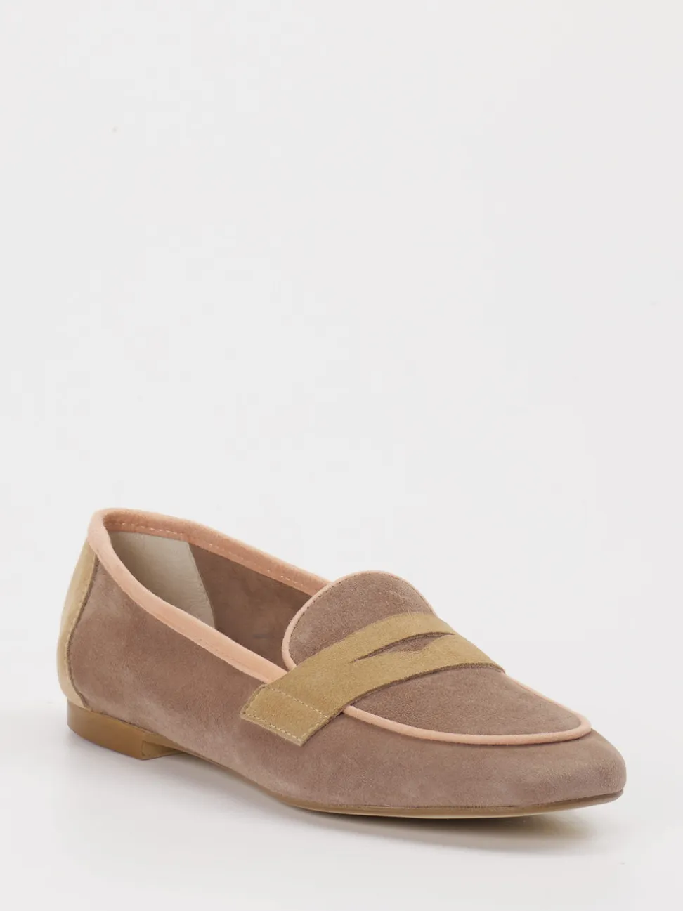 Andrea Puccini – Loafer aus Veloursleder in Taupe