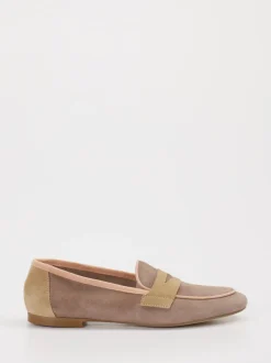 Andrea Puccini – Loafer aus Veloursleder in Taupe