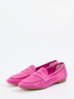 Andrea Puccini – Loafer aus Veloursleder pink