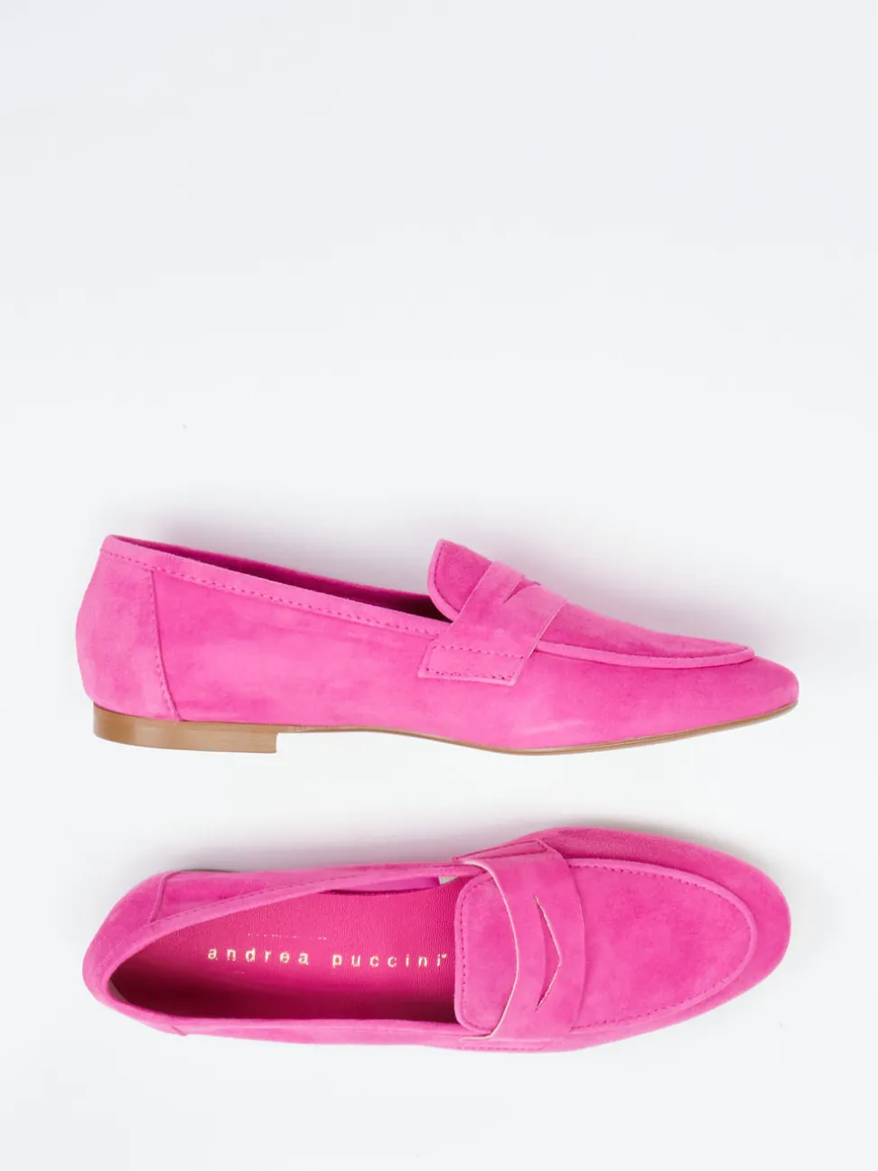 Andrea Puccini – Loafer aus Veloursleder pink