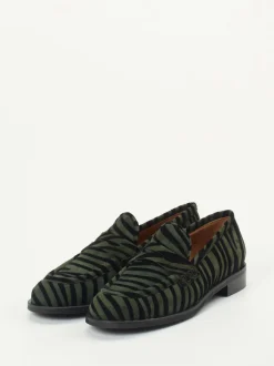 Andrea Puccini – Loafer aus Veloursleder dunkelgrün