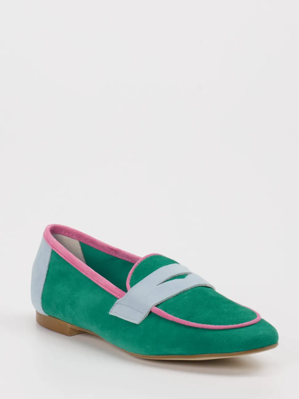 Andrea Puccini – Loafer aus Veloursleder Smaragdgrün
