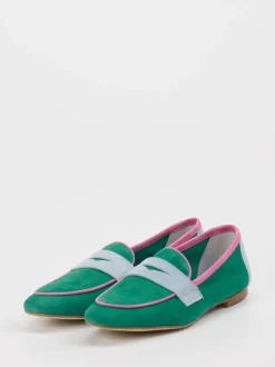 Andrea Puccini – Loafer aus Veloursleder Smaragdgrün