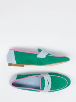 Andrea Puccini – Loafer aus Veloursleder Smaragdgrün