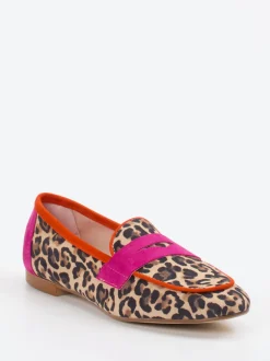 Andrea Puccini – Loafer aus Veloursleder mit Leoprint