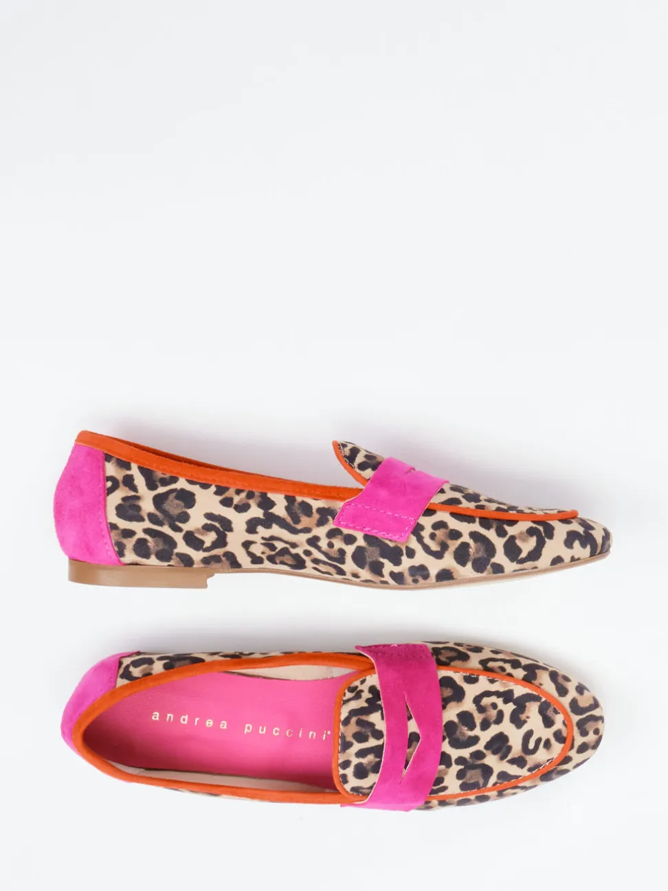 Andrea Puccini – Loafer aus Veloursleder mit Leoprint