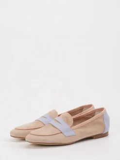 Andrea Puccini – Loafer aus Veloursleder in Pastell