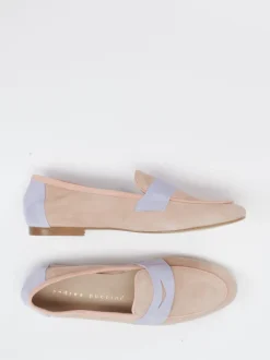Andrea Puccini – Loafer aus Veloursleder in Pastell