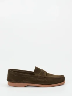 Andrea Puccini – Loafer aus Veloursleder olivgrün