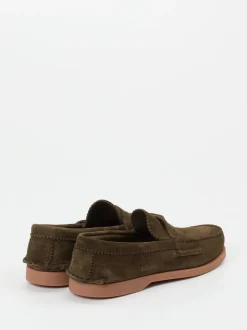 Andrea Puccini – Loafer aus Veloursleder olivgrün