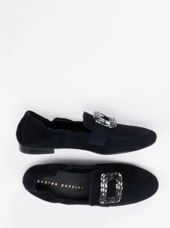 Andrea Puccini – Loafer aus Veloursleder Dunkelblau