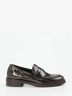 Andrea Puccini – Loafer aus Lackleder mit Krokoprägung