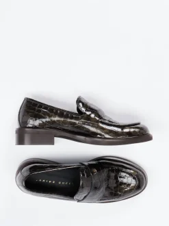 Andrea Puccini – Loafer aus Lackleder mit Krokoprägung
