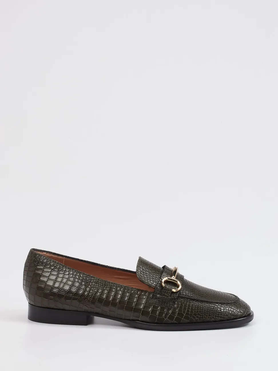 Andrea Puccini – Loafer aus geprägtem Leder olivgrau