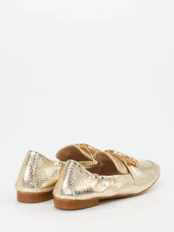 Andrea Puccini – Loafer aus Metallicleder goldfarben