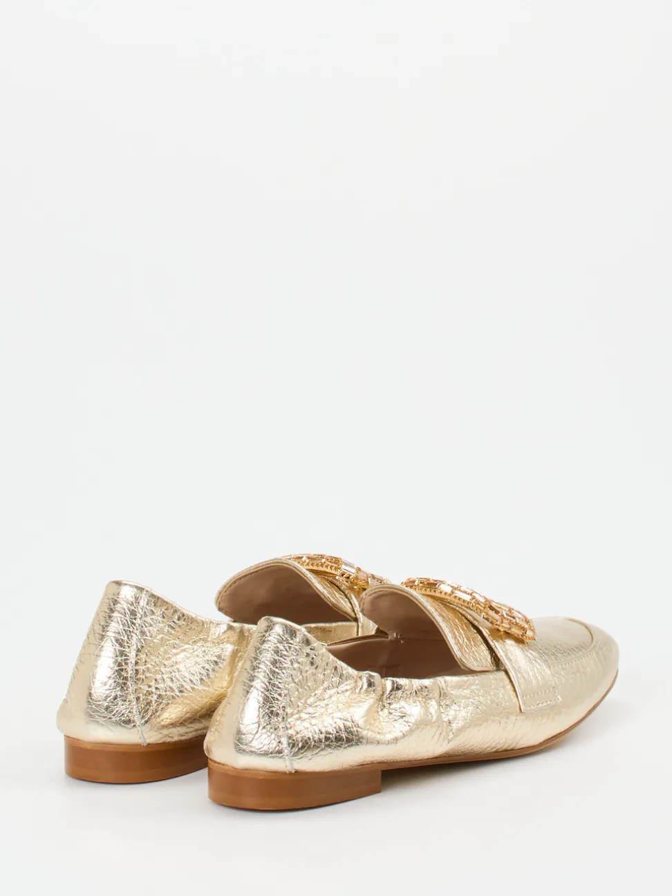 Andrea Puccini – Loafer aus Metallicleder goldfarben