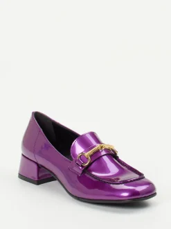 Andrea Puccini – Loafer aus Lackleder Violett-Metallic