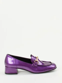 Andrea Puccini – Loafer aus Lackleder Violett-Metallic