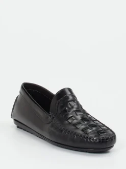 Andrea Puccini – Loafer aus Flechtleder schwarz