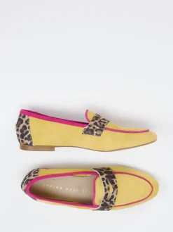 Andrea Puccini – Loafer aus Veloursleder mit Leoprint