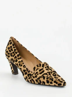 Andrea Puccini – Loafer-Pumps aus Veloursleder Leo-Print