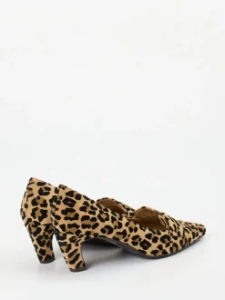 Andrea Puccini – Loafer-Pumps aus Veloursleder Leo-Print