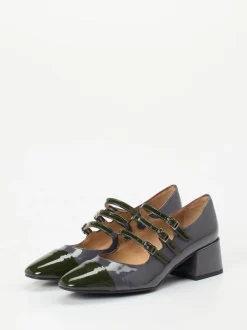 Andrea Puccini – Mary Jane Pumps aus Lackleder anthrazit