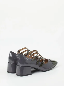 Andrea Puccini – Mary Jane Pumps aus Lackleder anthrazit