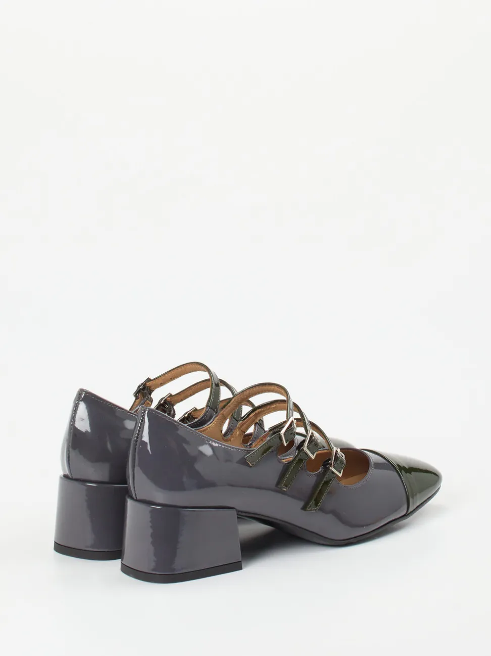 Andrea Puccini – Mary Jane Pumps aus Lackleder anthrazit