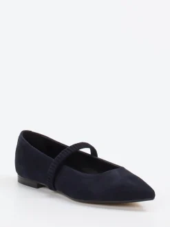 Andrea Puccini – Mary Jane Ballerinas aus Veloursleder Blau