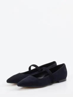 Andrea Puccini – Mary Jane Ballerinas aus Veloursleder Blau