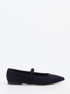 Andrea Puccini – Mary Jane Ballerinas aus Veloursleder Blau