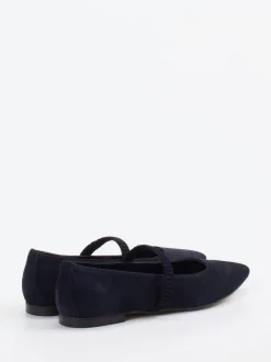 Andrea Puccini – Mary Jane Ballerinas aus Veloursleder Blau