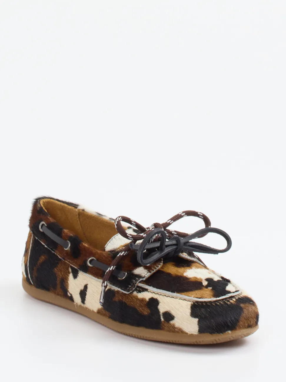 Andrea Puccini – Mokassin aus Fellimitat mit Animal Print