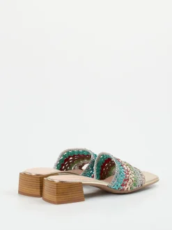 Andrea Puccini – Mules aus Metallicleder multicolor