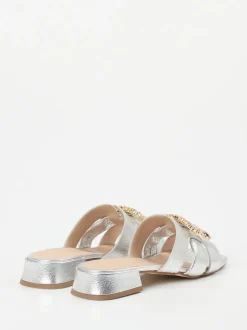Andrea Puccini – Mules aus Metallicleder silber