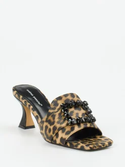 Andrea Puccini – Mules aus geprägtem Leder Leoprint