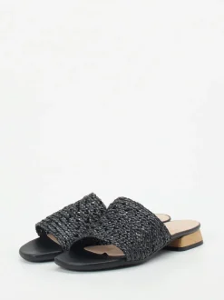 Andrea Puccini – Mules aus Flechtleder in Schwarz