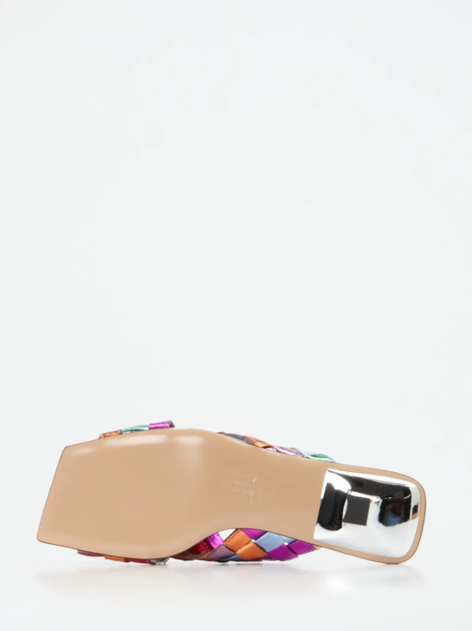 Andrea Puccini – Mules aus Metallicleder mit Flechtstruktur