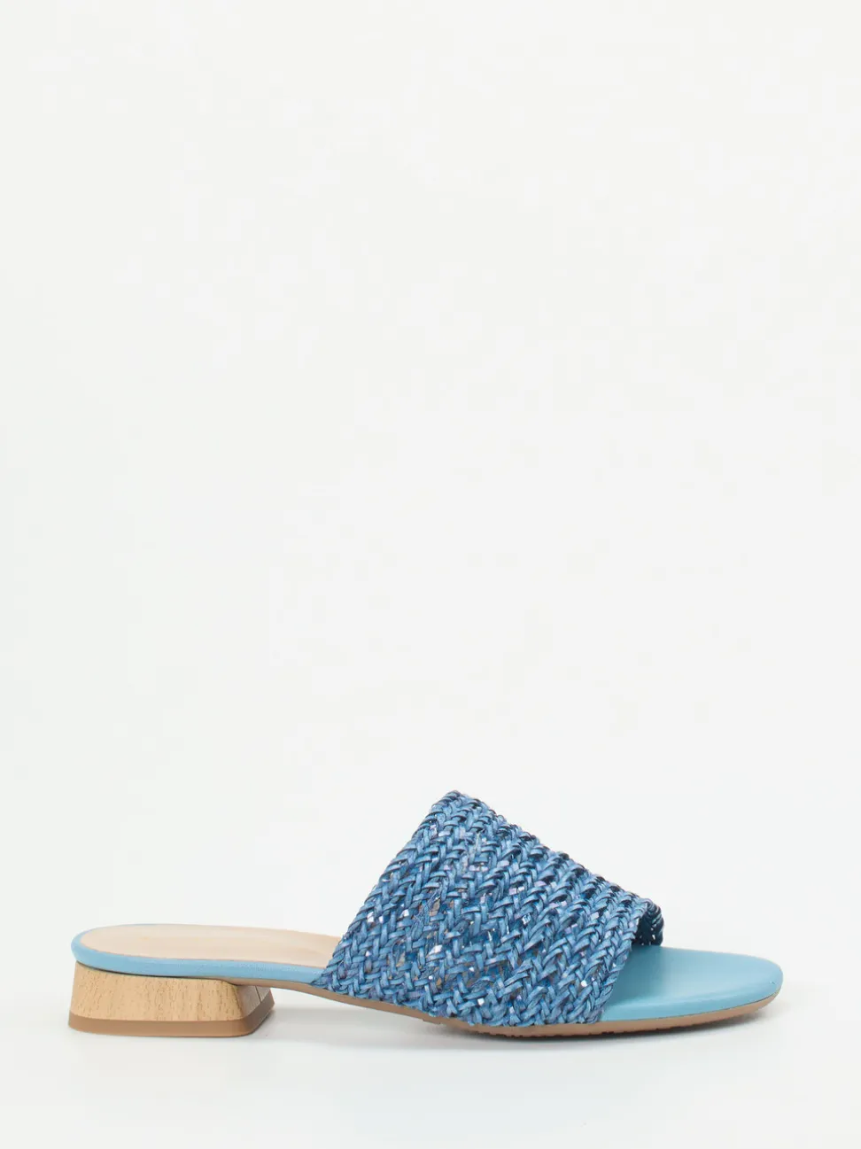 Andrea Puccini – Mules aus Flechtleder in Blau