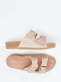 Andrea Puccini – Pantoletten aus Metallicleder Roségold