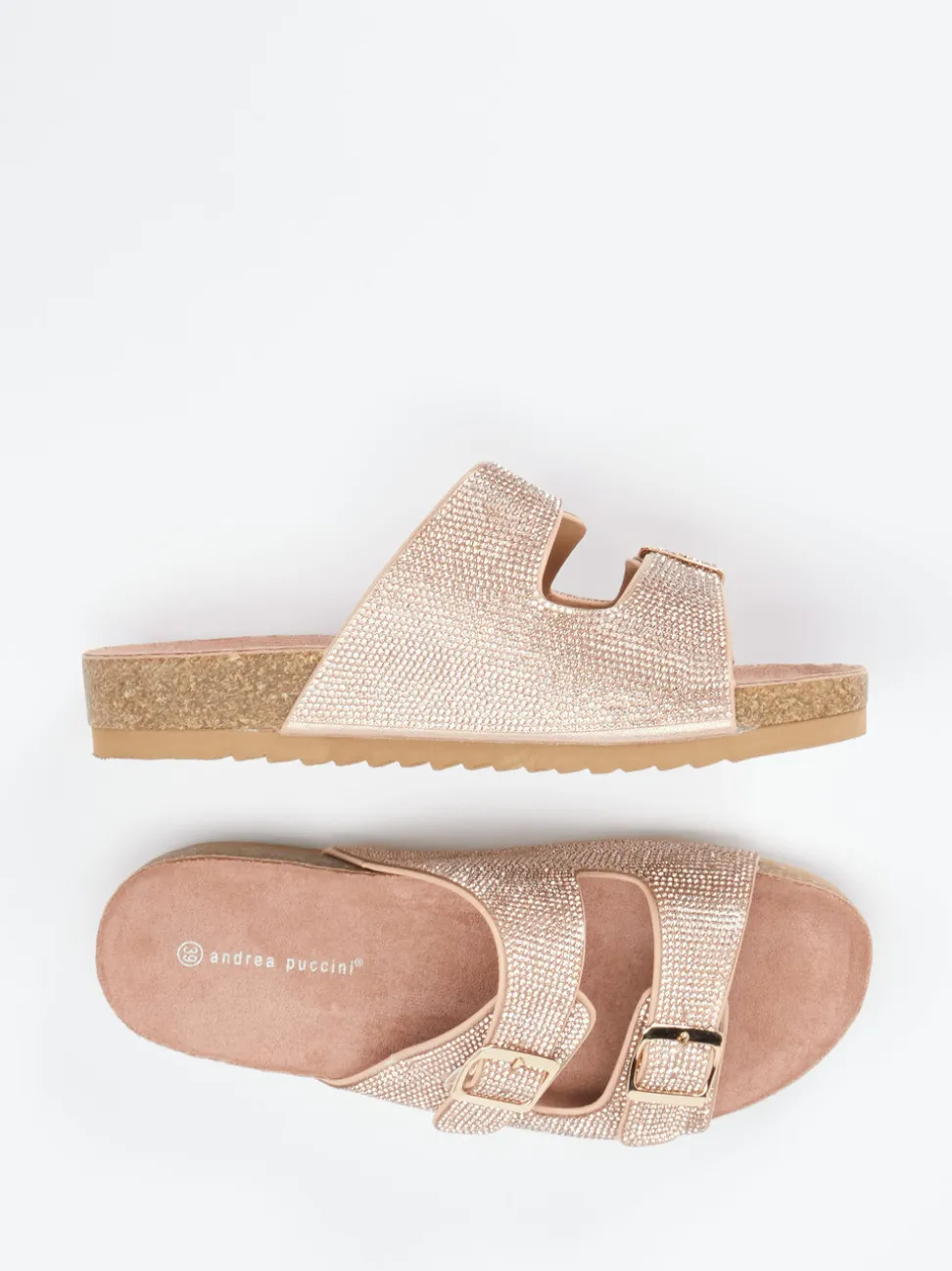 Andrea Puccini – Pantoletten aus Metallicleder Roségold