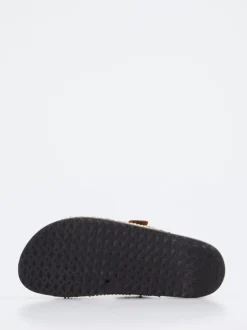 Andrea Puccini – Pantolette aus Metallic-Material in Bronzebraun