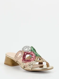 Andrea Puccini – Pantolette aus Metallic multicolor