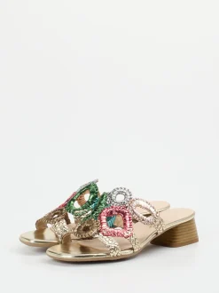 Andrea Puccini – Pantolette aus Metallic multicolor