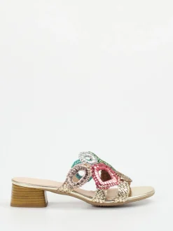 Andrea Puccini – Pantolette aus Metallic multicolor