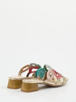 Andrea Puccini – Pantolette aus Metallic multicolor